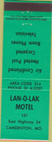 Matchbook Cover - Lan-O-Lak Motel Camdenton MO green