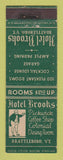 Matchbook Cover - Hotel Brooks Brattleboro VT