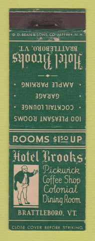 Matchbook Cover - Hotel Brooks Brattleboro VT