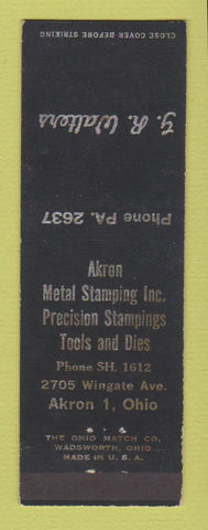 Matchbook Cover - GR Walters Akron OH Metal Stamping Tools
