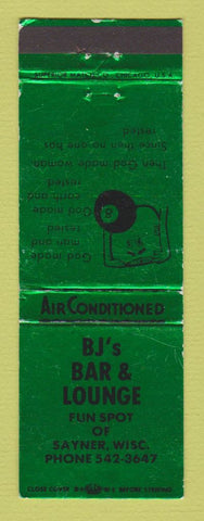 Matchbook Cover - BJ's Bar Lounge Sayner WI