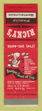Matchbook Cover - Ricky's Family Restaurant San Diego CA