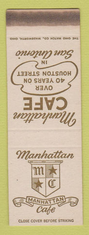 Matchbook Cover - Manhattan Cafe San Antonio TX SAMPLE WEAR