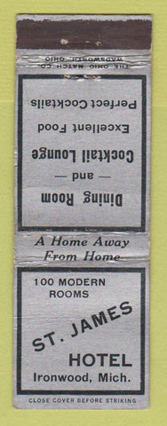 Matchbook Cover - St James Hotel Ironwood MI