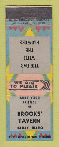 Matchbook Cover - Brooks' Tavern Hailey ID TAPED WORN