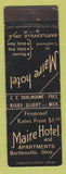 Matchbook Cover - Maire Hotel Bartlesville OK