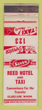 Matchbook Cover - Reed Hotel Taxi Cleelum WA