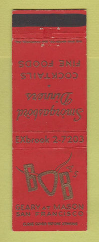 Matchbook Cover - Bob Restaurant San Francisco CA
