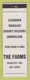 Matchbook Cover - The Farms Restaurant Woodcliff Lake NJ