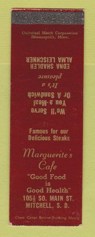 Matchbook Cover - Marguerite's Cafe Mitchell SD SAMPLE