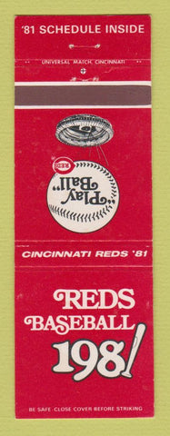 Matchbook Cover - Cincinnati Reds Baseball 1981 Schedule