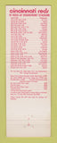 Matchbook Cover - Cincinnati Reds Baseball 1981 Schedule