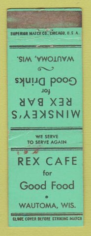 Matchbook Cover - Rex Cafe Bar Wautoma WI WEAR