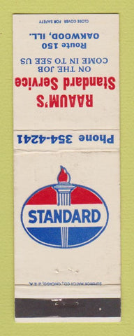 Matchbook Cover - Standard oil gas Raaum's Oakwood IL