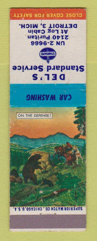 Matchbook Cover - Del's Standard oil gas Detroit MI