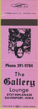 Matchbook Cover - The Gallery Lounge Davenport IA pink