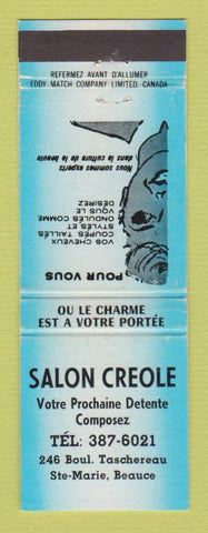 Matchbook Cover - Salon Creole Beauce QC