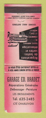 Matchbook Cover - Garage Ed Bradet Charlevoix QC WEAR