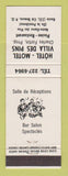 Matchbook Cover - Hotel Motel Villa Des Pines Beauce QC