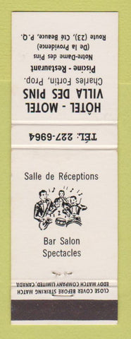 Matchbook Cover - Hotel Motel Villa Des Pines Beauce QC
