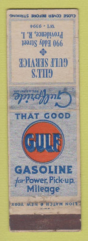 Matchbook Cover - Gulf oil gas Gill's Providence RI WEAR