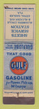 Matchbook Cover - Gulf oil gas Sheets Coral Gables FL WEAR