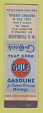 Matchbook Cover - Gulf oil gas MH Stambaugh York PA