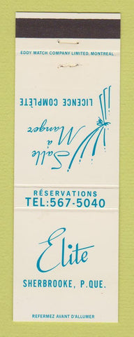 Matchbook Cover - Elite Salle a Manger Sherbrooke QC