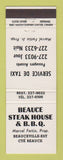 Matchbook Cover - Beauce Steak House BBQ Beauceville QC