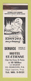 Matchbook Cover - Hotel St Etienne Charlevoix QC