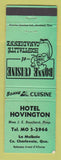 Matchbook Cover - Hotel Hovington Charlevoix QC WEAR