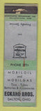 Matchbook Cover - Mobil oil gas Eckard Bros Dalton OH WORN