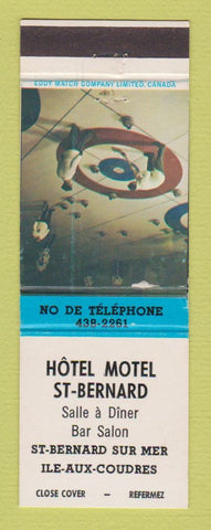 Matchbook Cover - Hotel Motel St Bernard Ile Aux Coudres QC