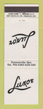 Matchbook Cover - Luxor Victoriaville QC