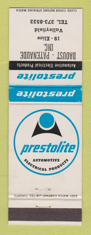 Matchbook Cover - Prestolite Auto Parts Daoust Patenaude Valleyfield QC