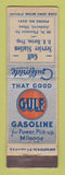Matchbook Cover - Gulf oil gas Amherst MA
