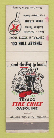 Matchbook Cover - Texaco oil gas Tinsley Tire WEAR
