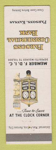 Matchbook Cover - Parsons Commercial Bank Parsons KS