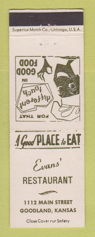 Matchbook Cover - Evans' Restaurant Goodland KS