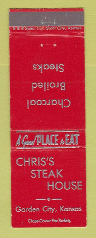 Matchbook Cover - Chris's Steak House Garden City KS