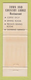 Matchbook Cover - Town and Country Lodge Wichita KS