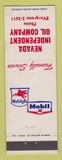 Matchbook Cover - Mobil oil gas Nevada Oil WEAR