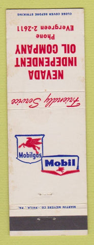 Matchbook Cover - Mobil oil gas Nevada Oil WEAR