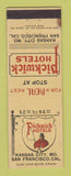 Matchbook Cover - Pickwick Hotels Kansas City MO San Francisco CA WEAR