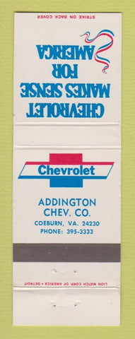 Matchbook Cover - Chevrolet Addington Coeburn VA