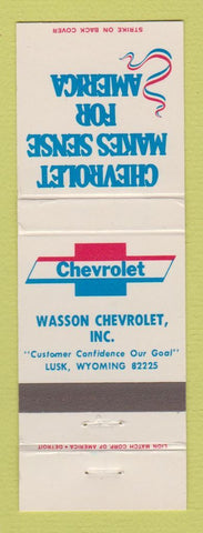 Matchbook Cover - Chevrolet Wasson Lusk WY