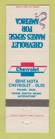 Matchbook Cover - Chevrolet Gene Mota Oldsmobile Palmer MA