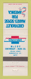 Matchbook Cover - Chevrolet McCoy Burkesville KY