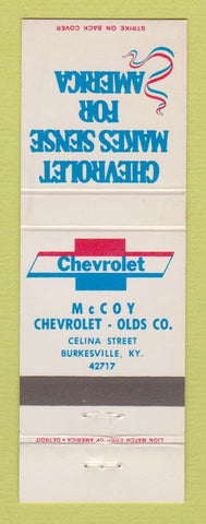 Matchbook Cover - Chevrolet McCoy Burkesville KY