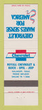 Matchbook Cover - Chevrolet Royall Buick Opel Jeep Malakoff TX